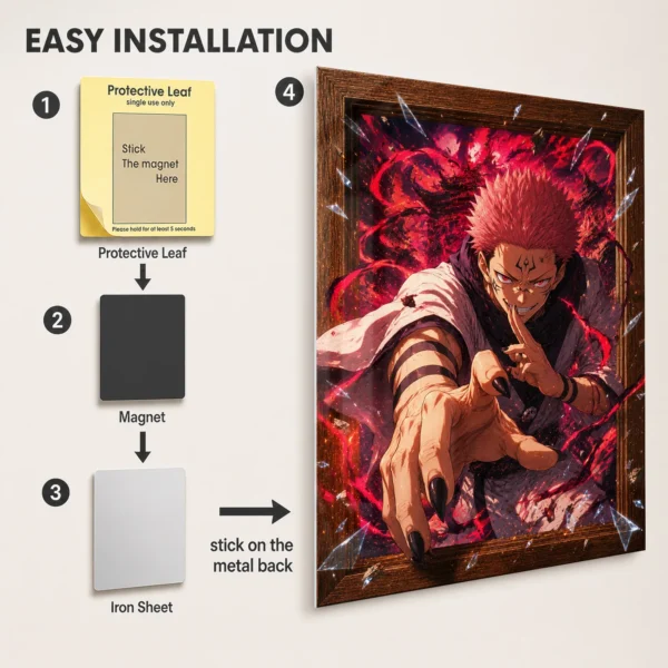 Anime Metal Poster Wall Decor - JJK - Ryomen Sukuna - D - Image 2