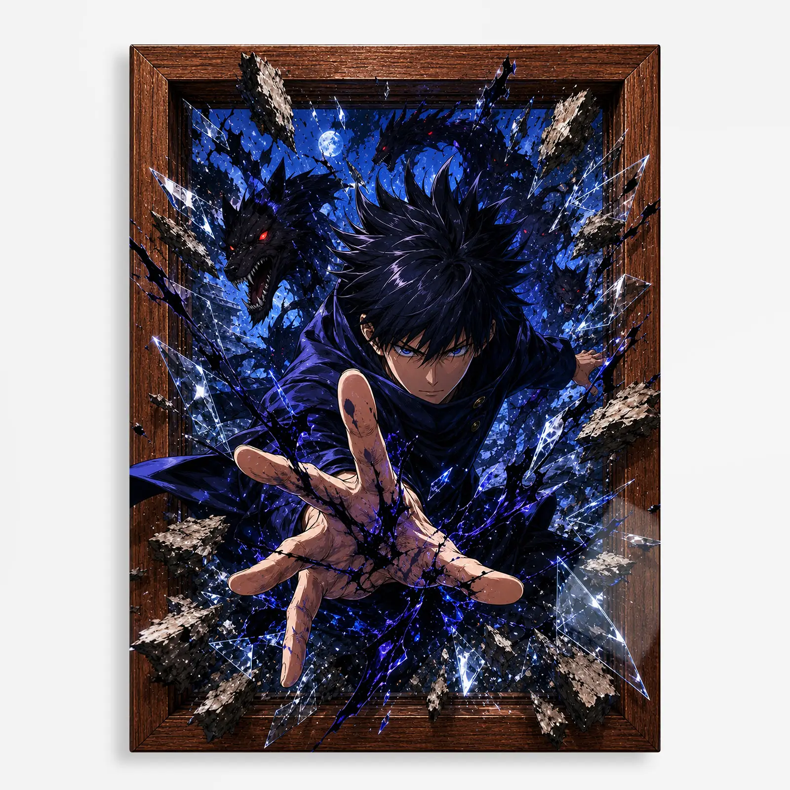 anime metal poster (255) s1 Anime Metal Poster Wall Decor - JJK - Megumi Fushiguro - A - Image 1