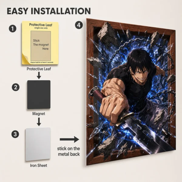 Anime Metal Poster Wall Decor - JJK - Toji Fushiguro - C - Image 2