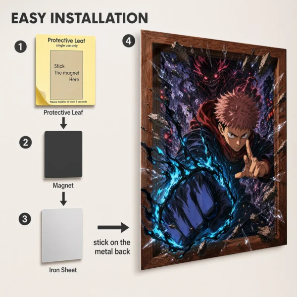 Anime Metal Poster Wall Decor - JJK - Yuji Itadori - Image 2