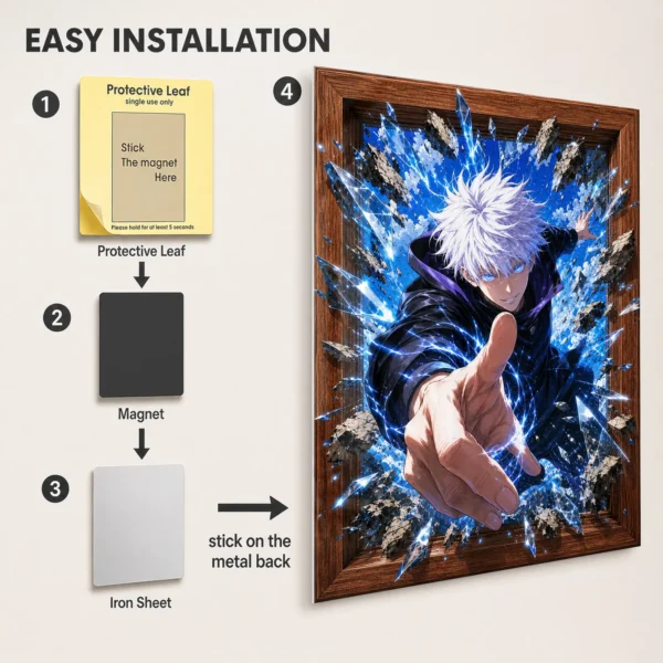 Anime Metal Poster Wall Decor - JJK - Satoru Gojo - E - Image 2