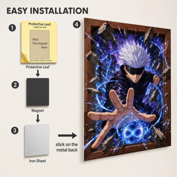 Anime Metal Poster Wall Decor - JJK - Satoru Gojo - F - Image 2