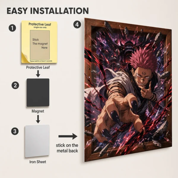 Anime Metal Poster Wall Decor - JJK - Ryomen Sukuna - E - Image 2