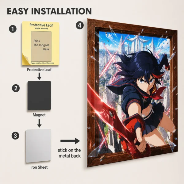 Anime Metal Poster Wall Decor - Kill - Ryuko Matoi - Image 2