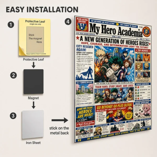 Anime Metal Poster Wall Decor - MHA - Image 2