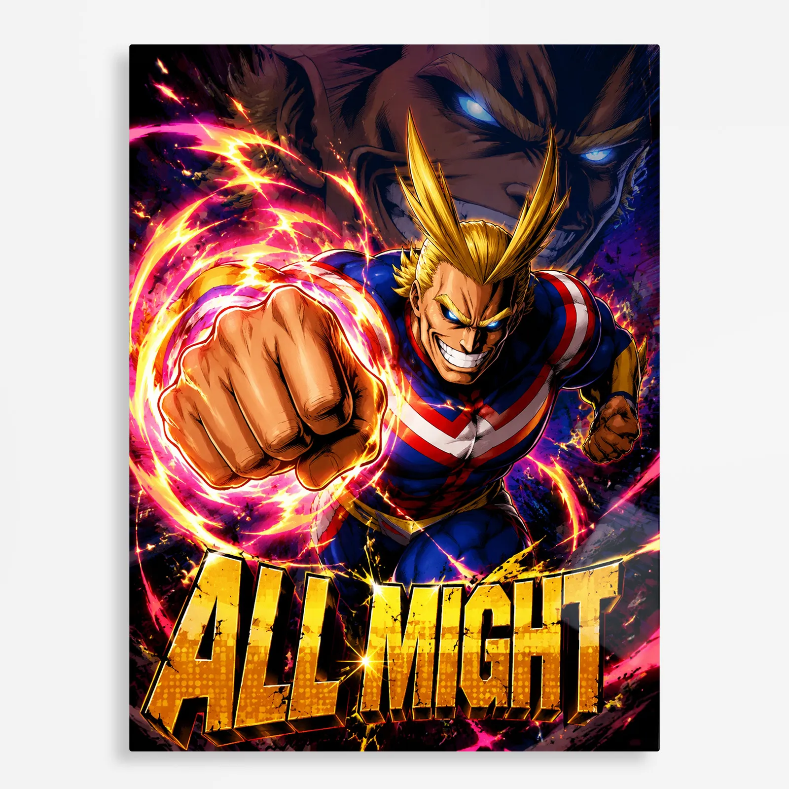 anime metal poster (266) s1 Anime Metal Poster Wall Decor - MHA - All Might - Image 1