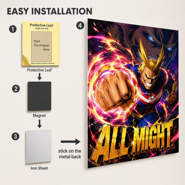 Anime Metal Poster Wall Decor - MHA - All Might - Image 2