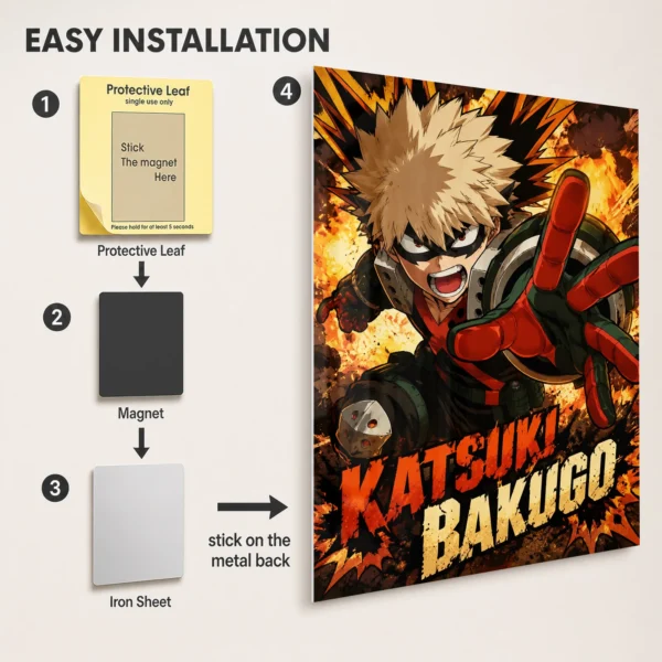 Anime Metal Poster Wall Decor - MHA - Katsuki Bakugo - Image 2