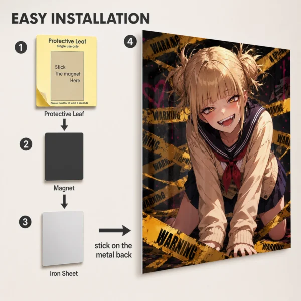 Anime Metal Poster Wall Decor - MHA - Himiko Toga - A - Image 2
