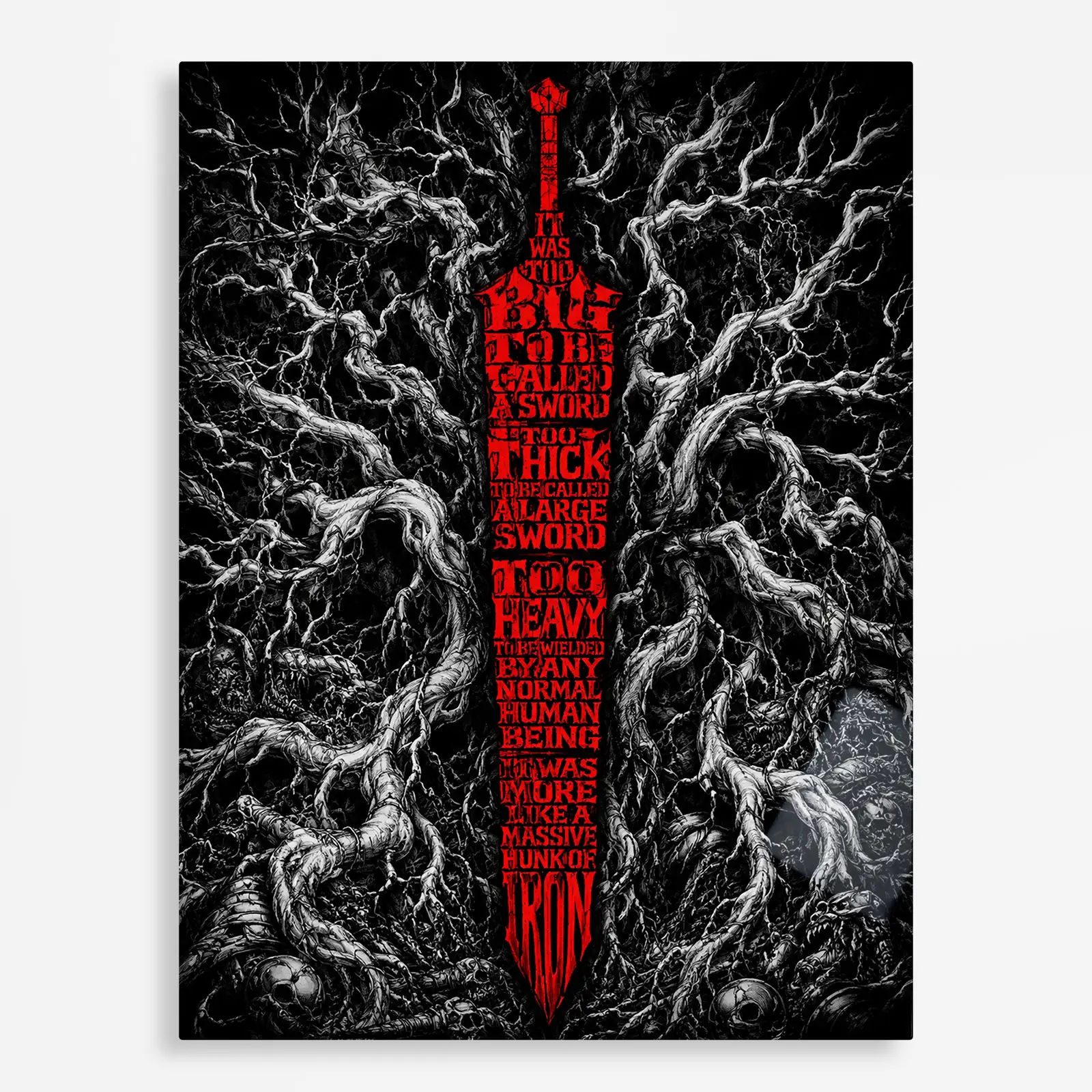 anime metal poster (27) s1 Anime Metal Poster Wall Decor - Dark Fantasy Sword - Image 1