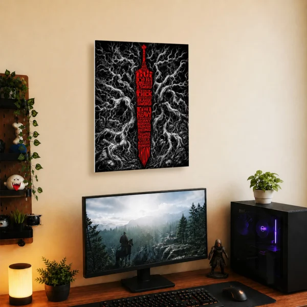 Anime Metal Poster Wall Decor - Dark Fantasy Sword - Image 5