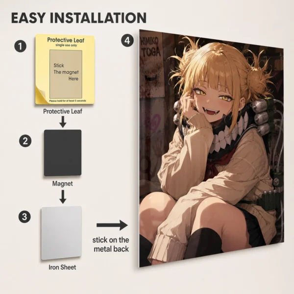 Anime Metal Poster Wall Decor - MHA - Himiko Toga - B - Image 2