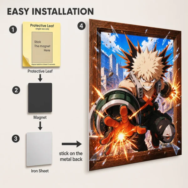 Anime Metal Poster Wall Decor - MHA - Katsuki Bakugo - A - Image 2