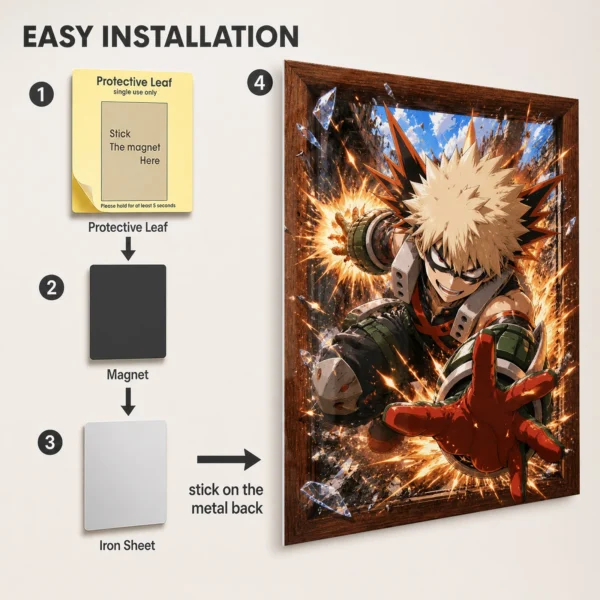 Anime Metal Poster Wall Decor - MHA - Katsuki Bakugo - B - Image 2