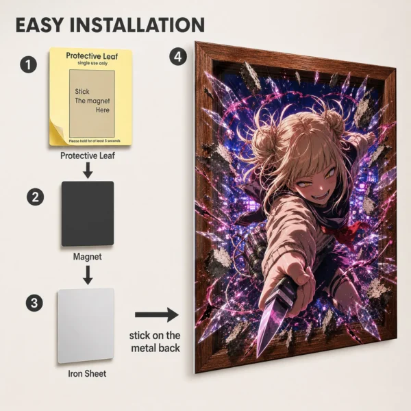 Anime Metal Poster Wall Decor - MHA - Himiko Toga - D - Image 2