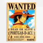 Anime Metal Poster Wall Decor - OP - Portgas D. Ace Wanted