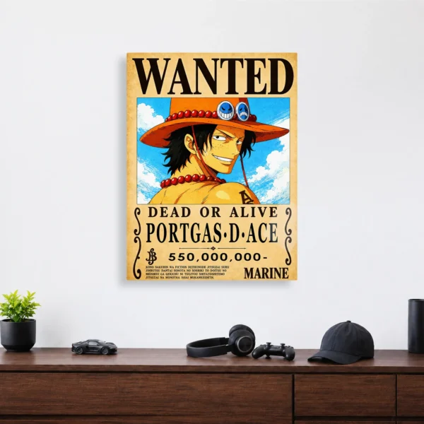 Anime Metal Poster Wall Decor - OP - Portgas D. Ace Wanted - Image 4