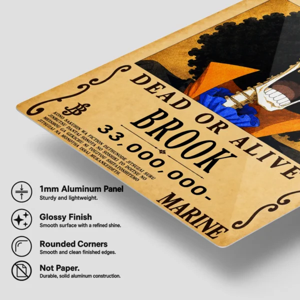 Anime Metal Poster Wall Decor - OP - Brook Wanted - Image 6