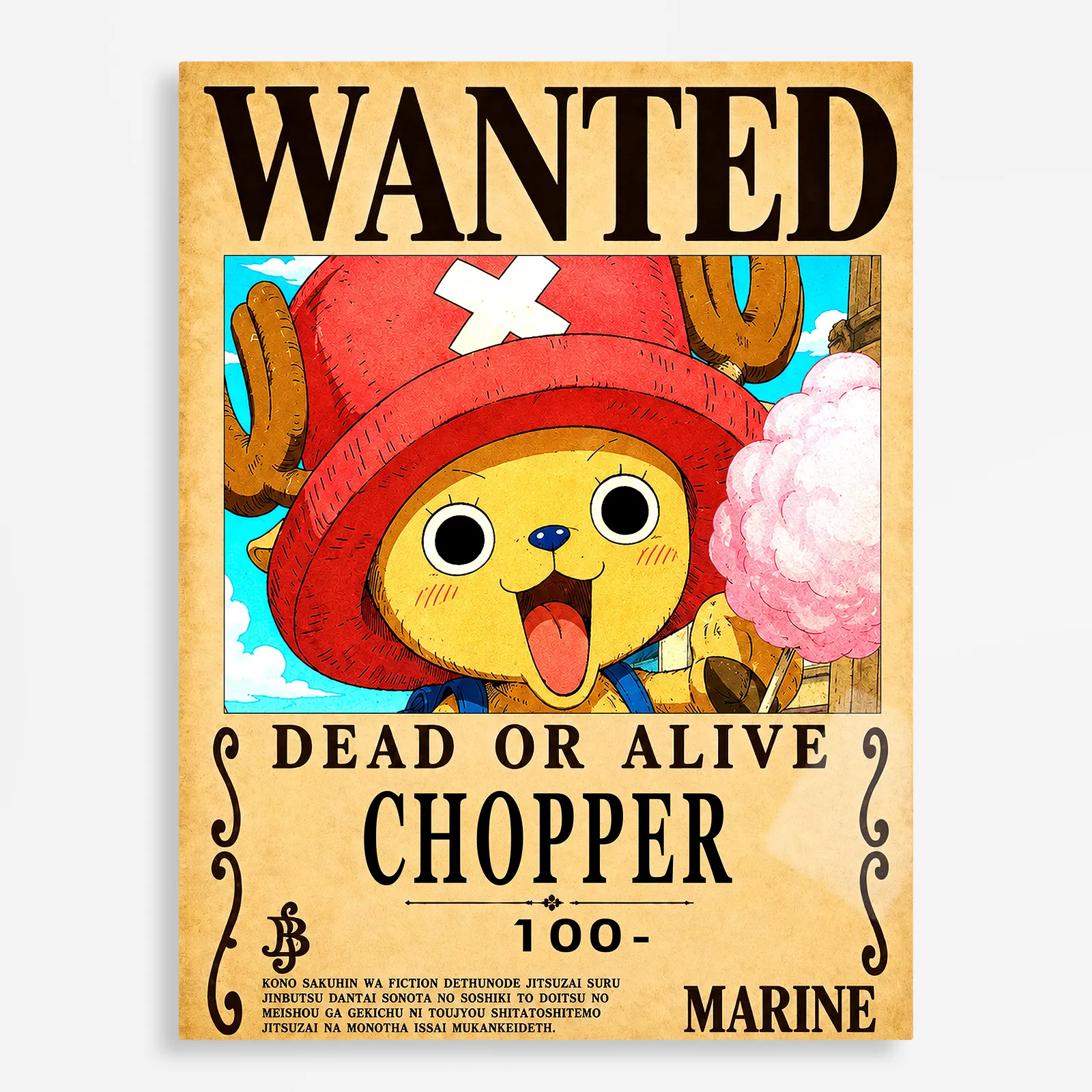 anime metal poster (284) s1 Anime Metal Poster Wall Decor - OP - Tony Tony Chopper Wanted - Image 1