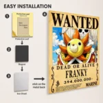 Anime Metal Poster Wall Decor - OP - Franky Wanted - Image 2