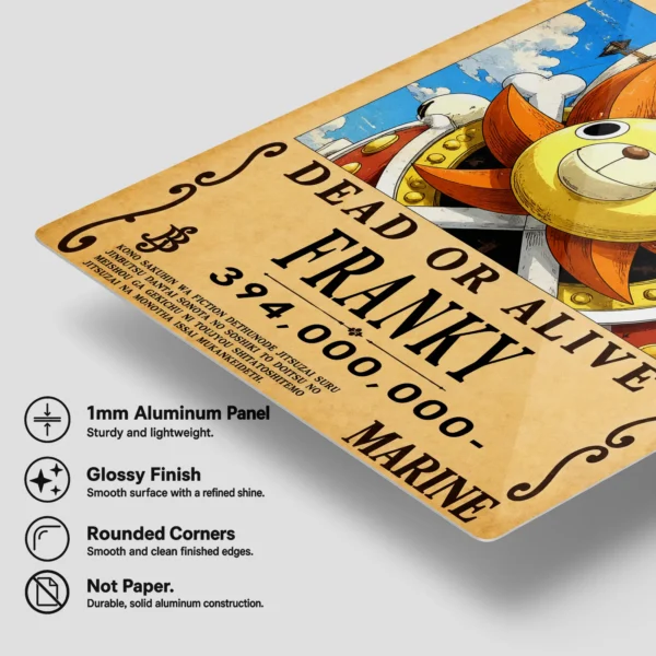 Anime Metal Poster Wall Decor - OP - Franky Wanted - Image 6