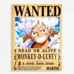 Anime Metal Poster Wall Decor - OP - Monkey D. Luffy Wanted