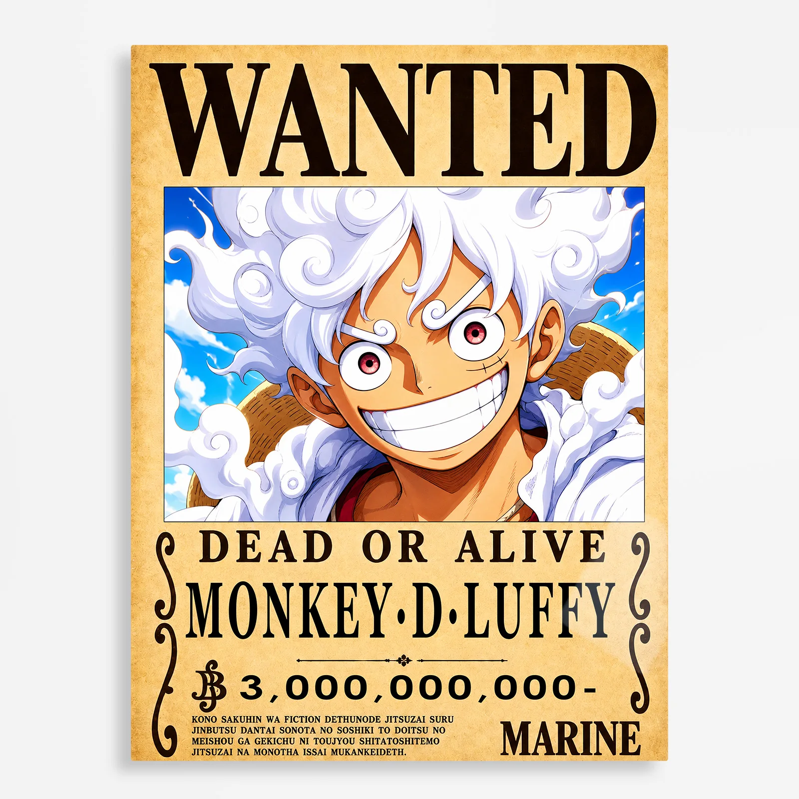 anime metal poster (286) s1 Anime Metal Poster Wall Decor - OP - Monkey D. Luffy Wanted - Image 1