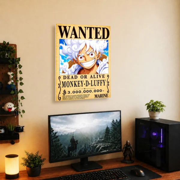 Anime Metal Poster Wall Decor - OP - Monkey D. Luffy Wanted - Image 5