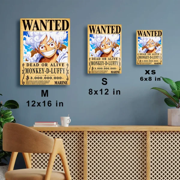 Anime Metal Poster Wall Decor - OP - Monkey D. Luffy Wanted - Image 7