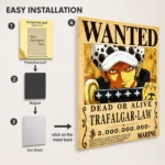 Anime Metal Poster Wall Decor - OP - Trafalgar D. Water Law Wanted - Image 2