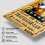 Anime Metal Poster Wall Decor - OP - Trafalgar D. Water Law Wanted - Image 6