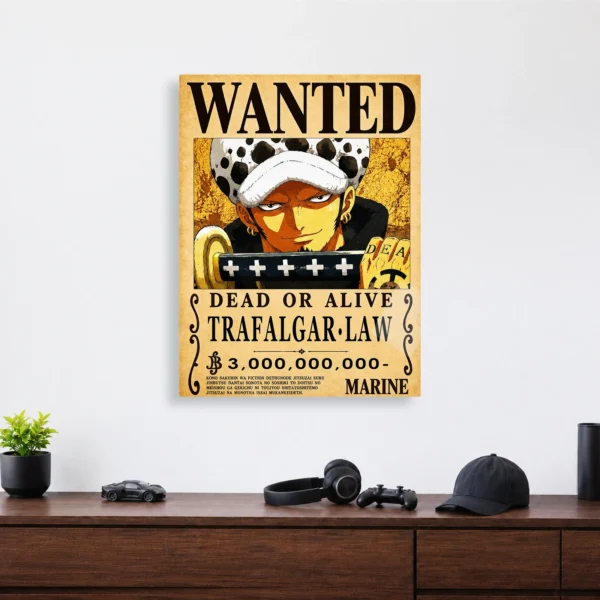 Anime Metal Poster Wall Decor - OP - Trafalgar D. Water Law Wanted - Image 4