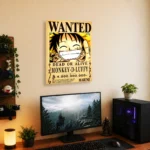 Anime Metal Poster Wall Decor - OP - Monkey D. Luffy Wanted - A - Image 5