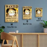 Anime Metal Poster Wall Decor - OP - Monkey D. Luffy Wanted - A - Image 7