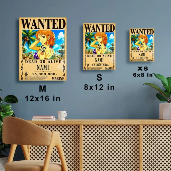 Anime Metal Poster Wall Decor - OP - Nami Wanted - Image 7