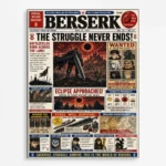 Anime Metal Poster Wall Decor - Dark Fantasy Newspaper