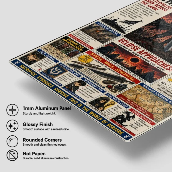 Anime Metal Poster Wall Decor - Dark Fantasy Newspaper - Image 6