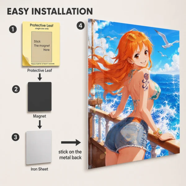 Anime Metal Poster Wall Decor - OP - Nami - Image 2