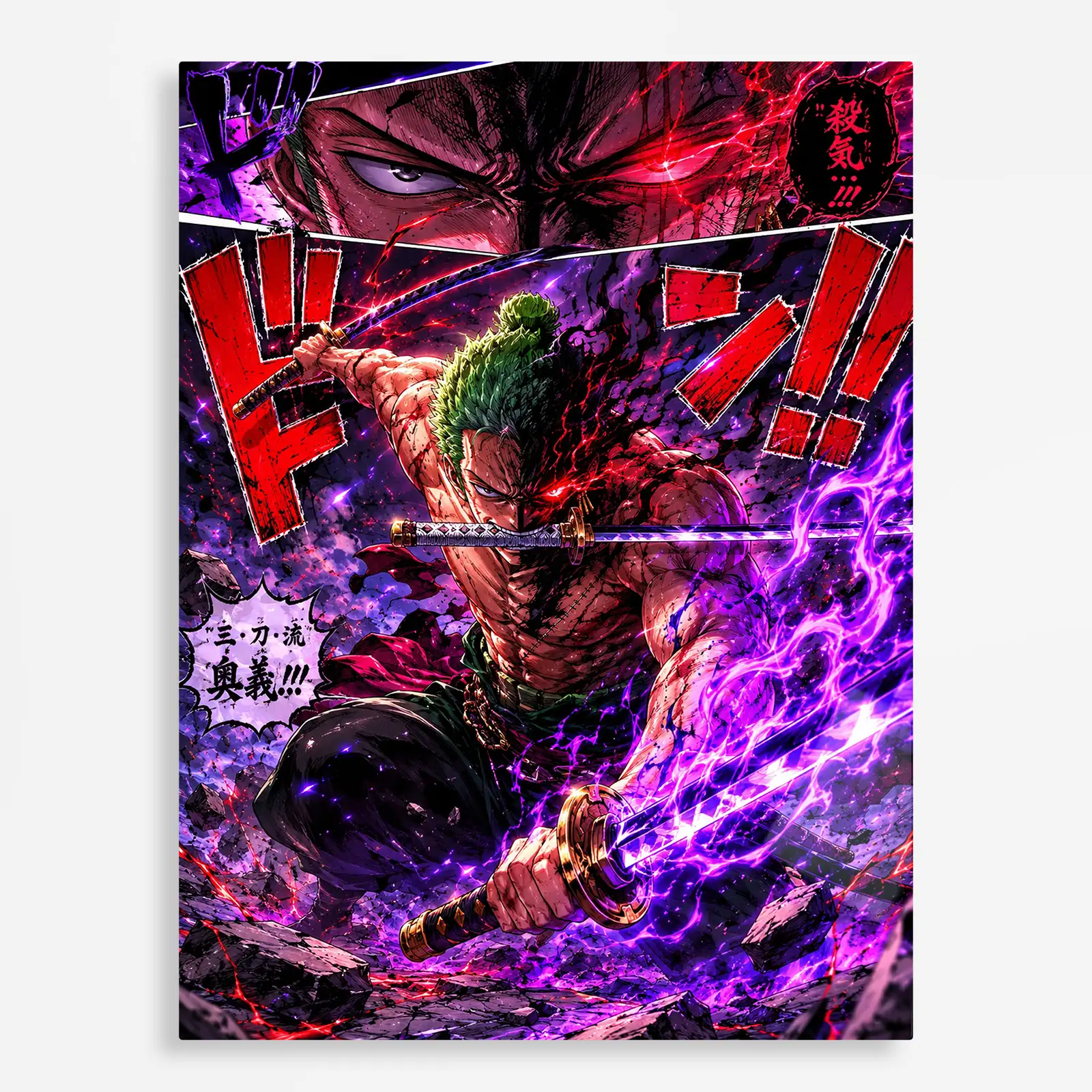 anime metal poster (293) s1 Anime Metal Poster Wall Decor - OP - Roronoa Zoro - Image 1