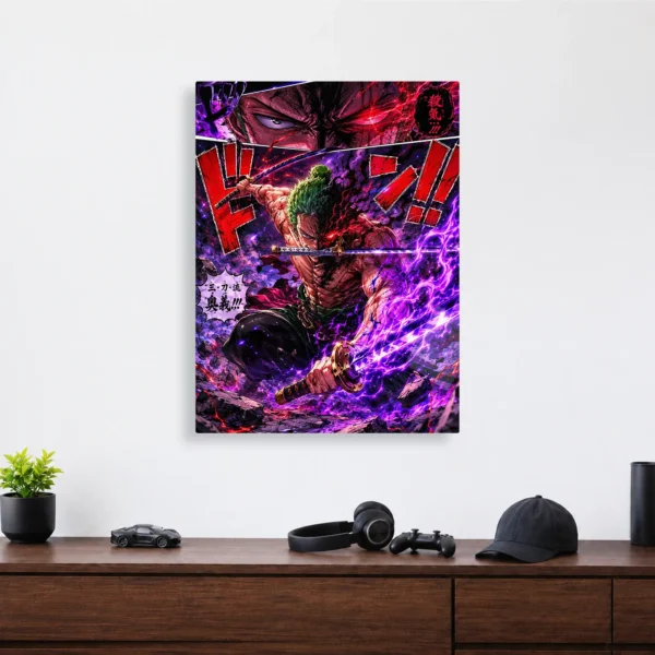 Anime Metal Poster Wall Decor - OP - Roronoa Zoro - Image 4