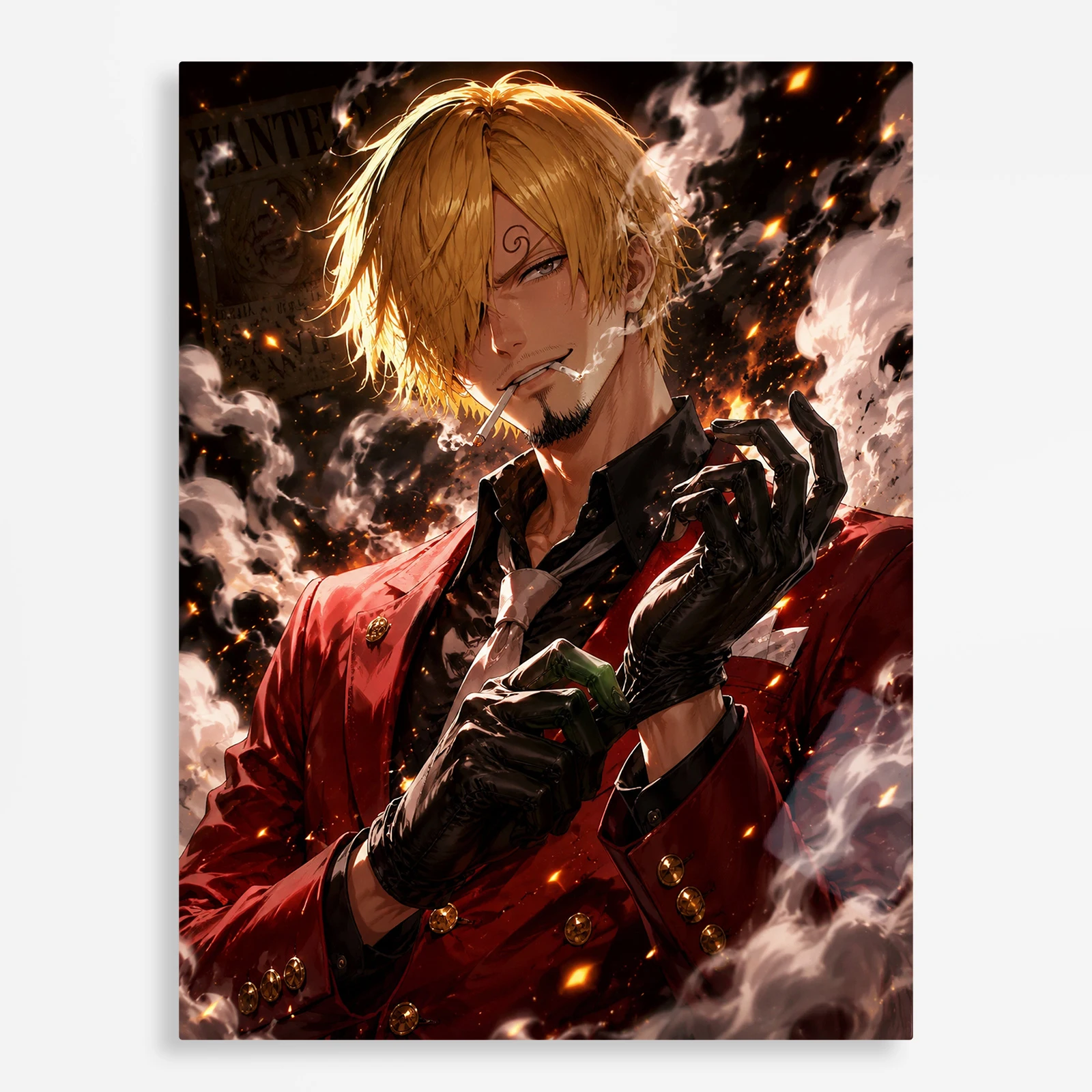 anime metal poster (295) s1 Anime Metal Poster Wall Decor - OP - Sanji - Image 1