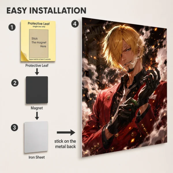 Anime Metal Poster Wall Decor - OP - Sanji - Image 2