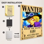 Anime Metal Poster Wall Decor - OP - Sabo Wanted - Image 2