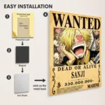 Anime Metal Poster Wall Decor - OP - Sanji Wanted - Image 2