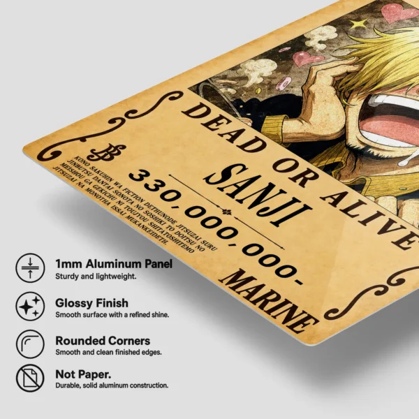 Anime Metal Poster Wall Decor - OP - Sanji Wanted - Image 6