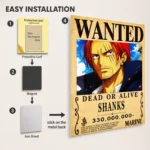 Anime Metal Poster Wall Decor - OP - Shanks Wanted - Image 2