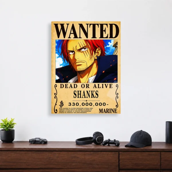 Anime Metal Poster Wall Decor - OP - Shanks Wanted - Image 4