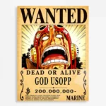 Anime Metal Poster Wall Decor - OP - Usopp Wanted