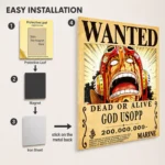 Anime Metal Poster Wall Decor - OP - Usopp Wanted - Image 2