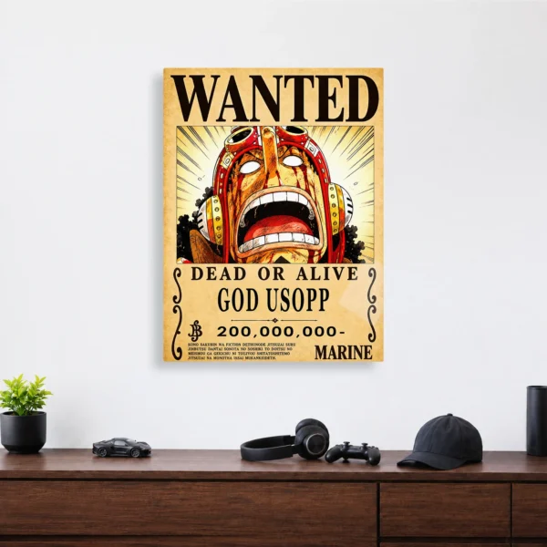 Anime Metal Poster Wall Decor - OP - Usopp Wanted - Image 4